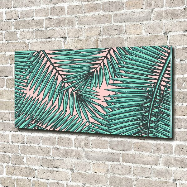 Impresión en cristal con acabado brillante horizontal hojas de palma