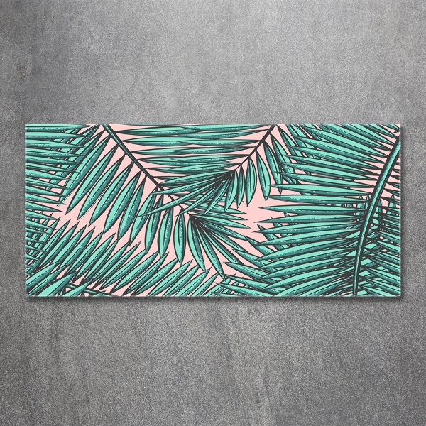 Impresión en cristal con acabado brillante horizontal hojas de palma