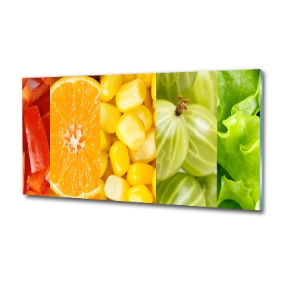 Cuadro de cristal templado moderno horizontal Frutas y verduras
