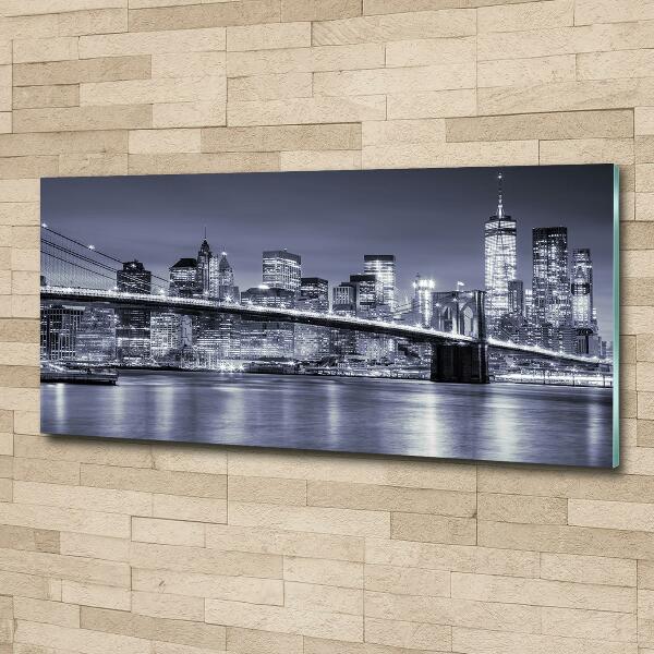 Cuadro decorativo de vidrio para salón horizontal Manhattan Nueva York