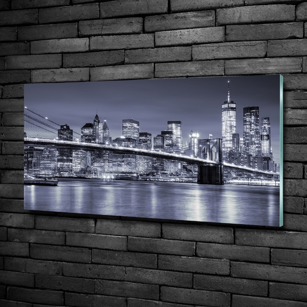 Cuadro decorativo de vidrio para salón horizontal Manhattan Nueva York