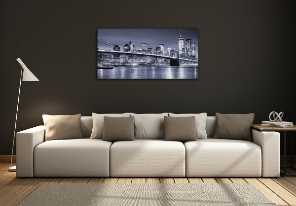 Cuadro decorativo de vidrio para salón horizontal Manhattan Nueva York