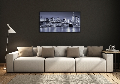 Cuadro decorativo de vidrio para salón horizontal Manhattan Nueva York