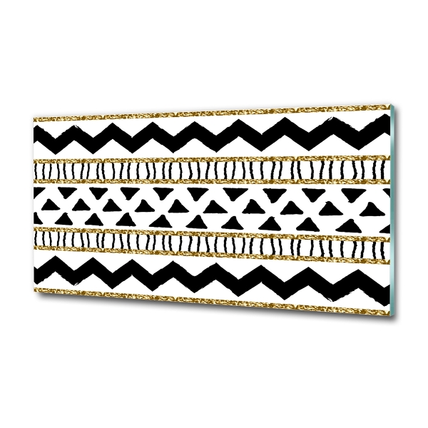 Cuadro decorativo de vidrio para salón horizontal origen étnico