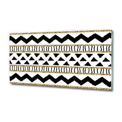 Cuadro decorativo de vidrio para salón horizontal origen étnico