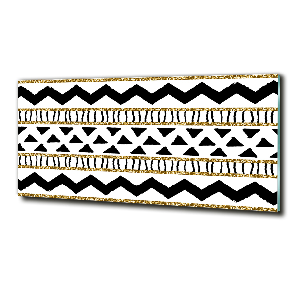 Cuadro decorativo de vidrio para salón horizontal origen étnico