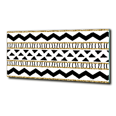 Cuadro decorativo de vidrio para salón horizontal origen étnico