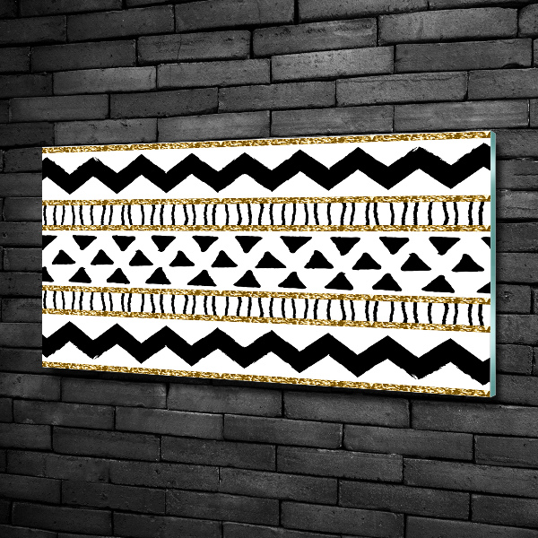 Cuadro decorativo de vidrio para salón horizontal origen étnico