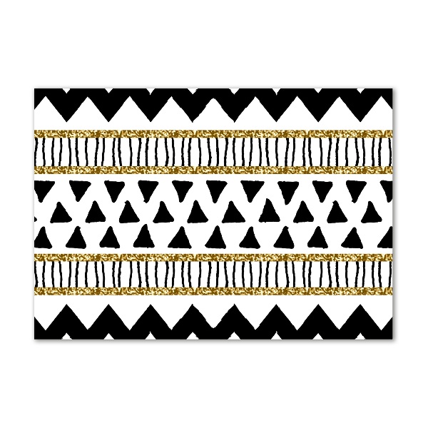 Cuadro decorativo de vidrio para salón horizontal origen étnico