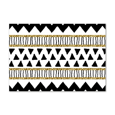 Cuadro decorativo de vidrio para salón horizontal origen étnico