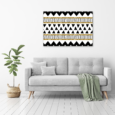 Cuadro decorativo de vidrio para salón horizontal origen étnico