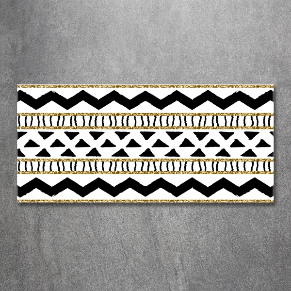 Cuadro decorativo de vidrio para salón horizontal origen étnico