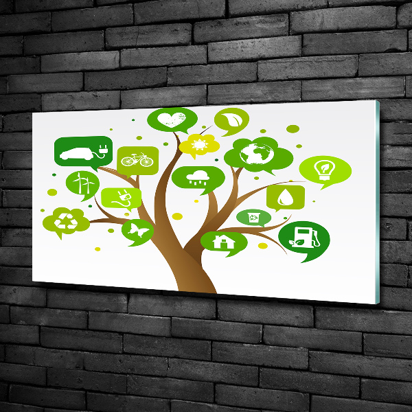 Impresión en cristal con acabado brillante horizontal Árbol ecológico