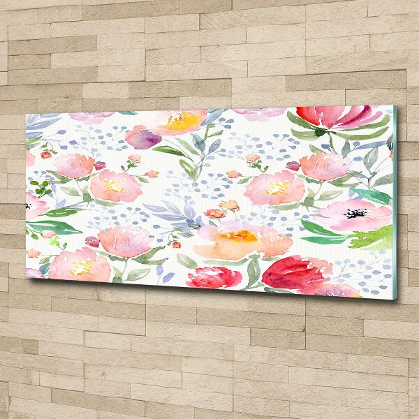 Impresión en cristal con acabado brillante horizontal Amapolas
