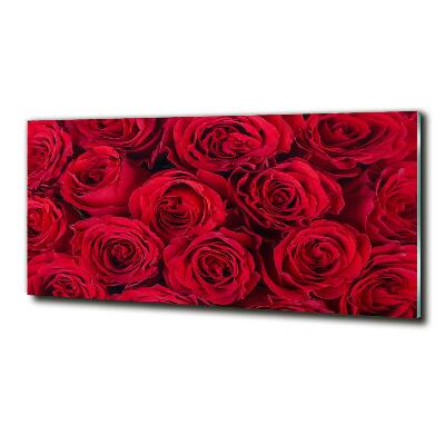 Cuadro de cristal templado moderno horizontal Rosas