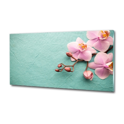 Impresión en cristal con acabado brillante horizontal Orquídea