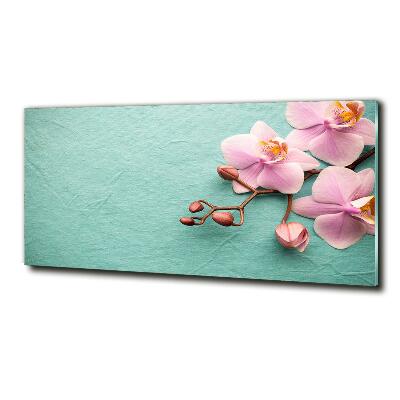 Impresión en cristal con acabado brillante horizontal Orquídea