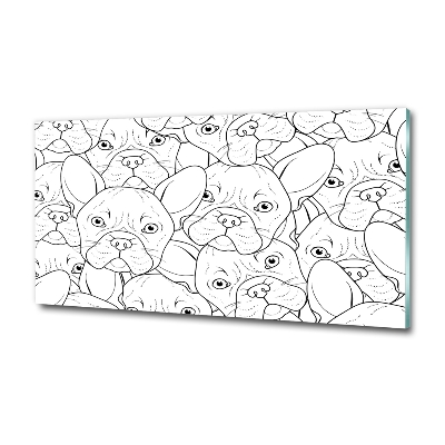 Cuadro de cristal templado moderno horizontal bulldogs franceses