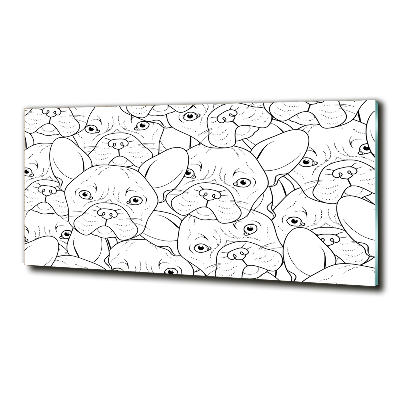 Cuadro de cristal templado moderno horizontal bulldogs franceses