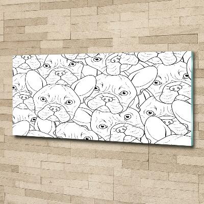 Cuadro de cristal templado moderno horizontal bulldogs franceses