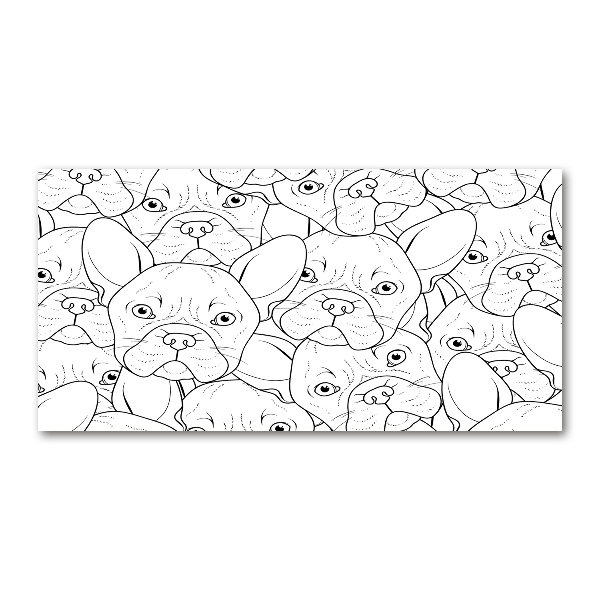 Cuadro de cristal templado moderno horizontal bulldogs franceses