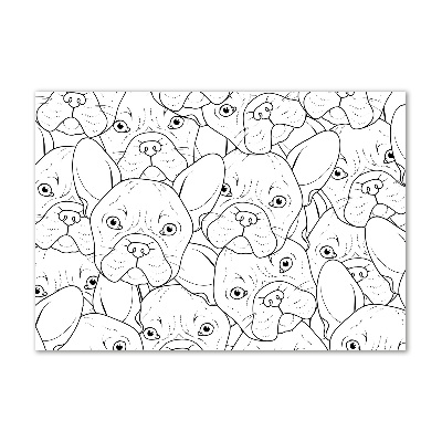 Cuadro de cristal templado moderno horizontal bulldogs franceses