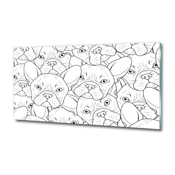 Cuadro de cristal templado moderno horizontal bulldogs franceses
