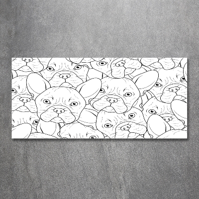 Cuadro de cristal templado moderno horizontal bulldogs franceses