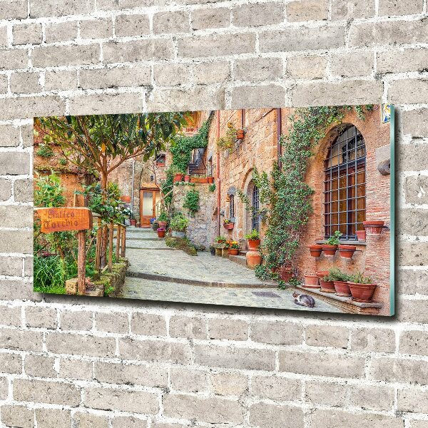 Foto en cristal de alta calidad con impresión uv horizontal calles italianas