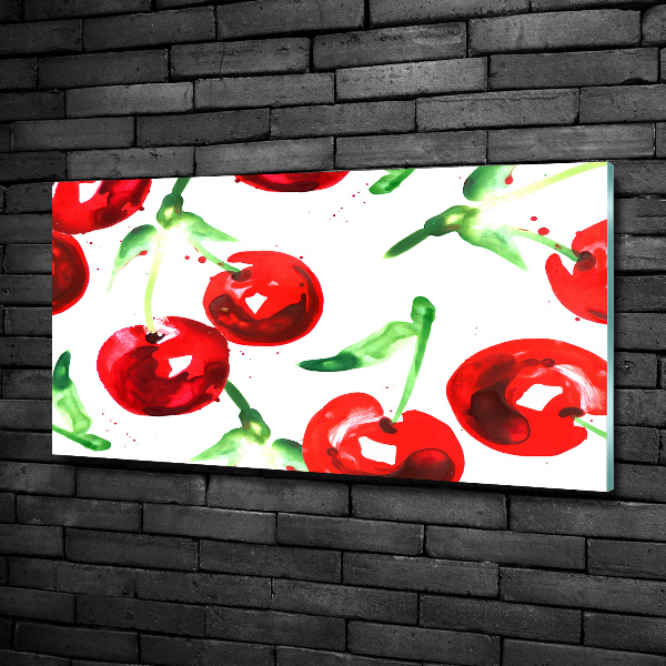 Cuadro de cristal templado moderno horizontal Guindas