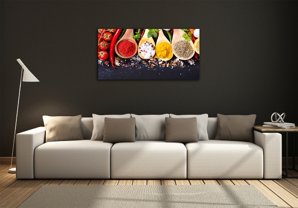 Foto en cristal de alta calidad con impresión uv horizontal Mezcla de especias