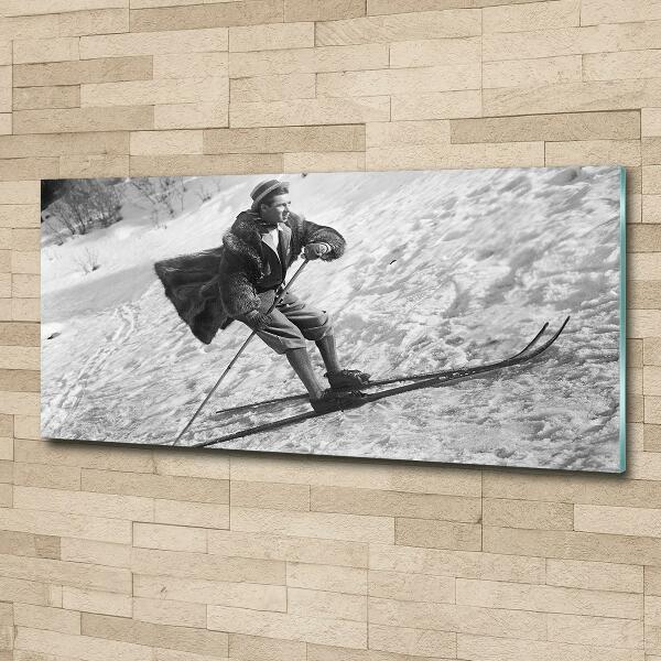 Impresión en cristal con acabado brillante horizontal Esquiador