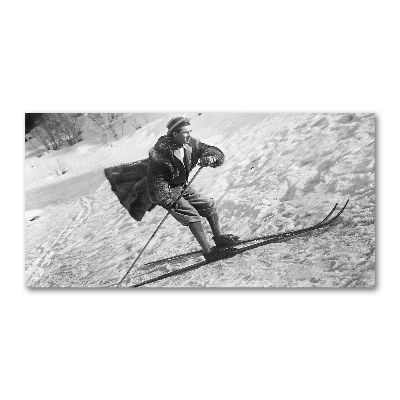 Impresión en cristal con acabado brillante horizontal Esquiador