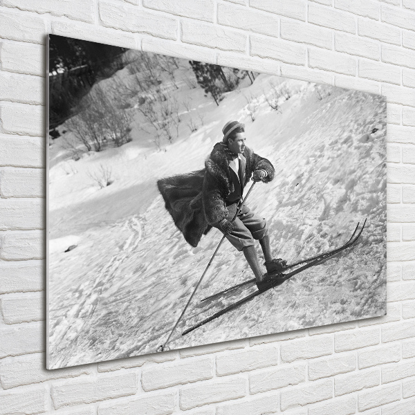 Impresión en cristal con acabado brillante horizontal Esquiador