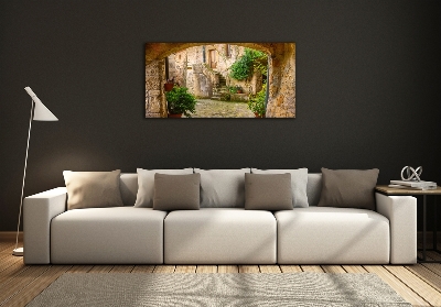 Cuadro decorativo de vidrio para salón horizontal calles italianas