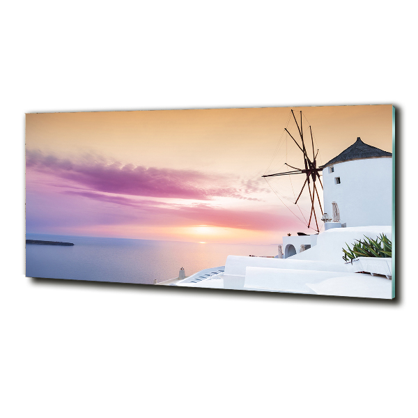 Cuadro de cristal templado moderno horizontal Santorini, Grecia