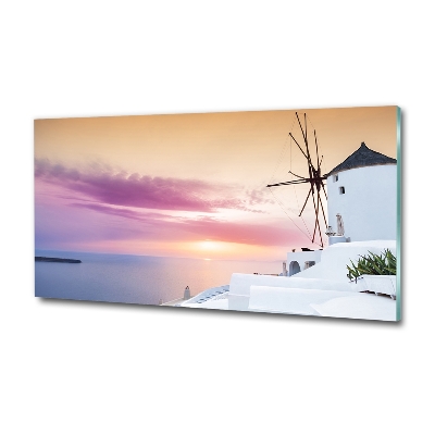 Cuadro de cristal templado moderno horizontal Santorini, Grecia