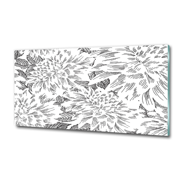 Impresión en cristal con acabado brillante horizontal Patrón floral