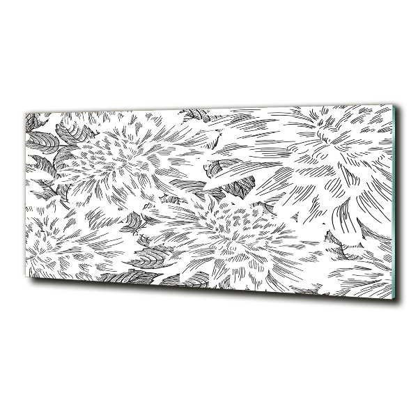 Impresión en cristal con acabado brillante horizontal Patrón floral