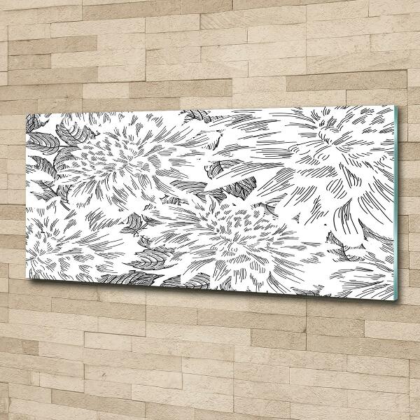 Impresión en cristal con acabado brillante horizontal Patrón floral