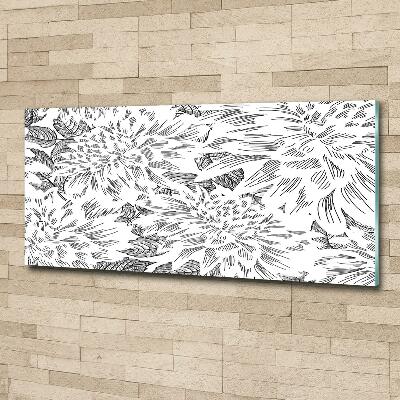 Impresión en cristal con acabado brillante horizontal Patrón floral