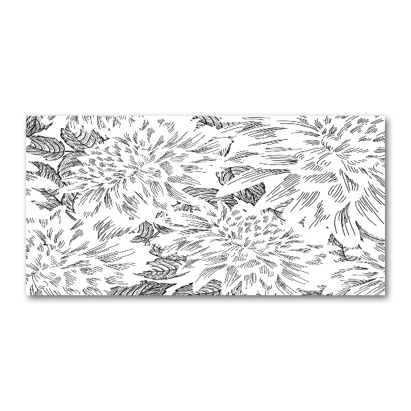 Impresión en cristal con acabado brillante horizontal Patrón floral