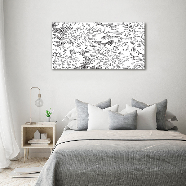 Impresión en cristal con acabado brillante horizontal Patrón floral
