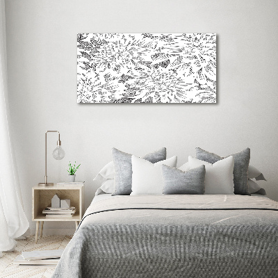 Impresión en cristal con acabado brillante horizontal Patrón floral