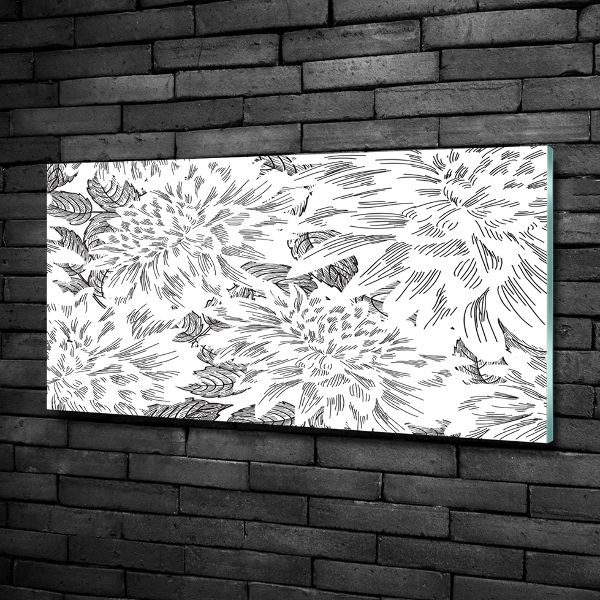 Impresión en cristal con acabado brillante horizontal Patrón floral