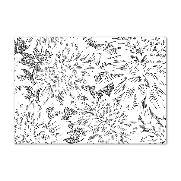 Impresión en cristal con acabado brillante horizontal Patrón floral