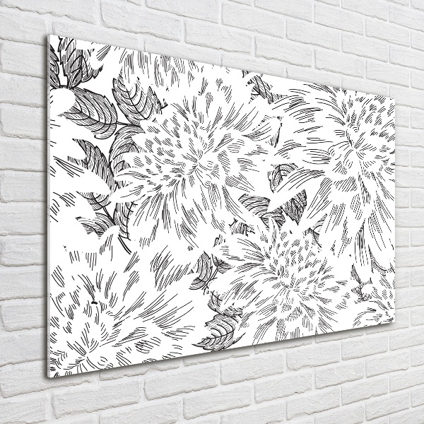 Impresión en cristal con acabado brillante horizontal Patrón floral