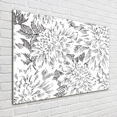 Impresión en cristal con acabado brillante horizontal Patrón floral