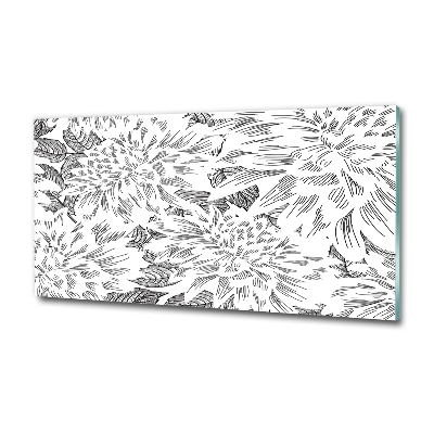 Impresión en cristal con acabado brillante horizontal Patrón floral