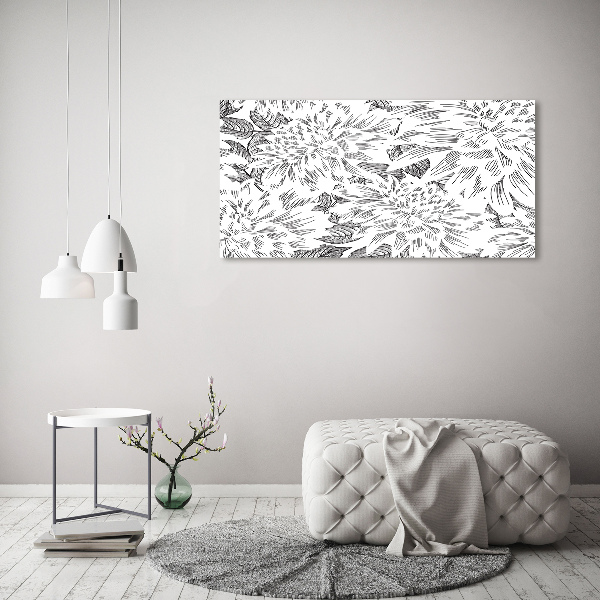 Impresión en cristal con acabado brillante horizontal Patrón floral